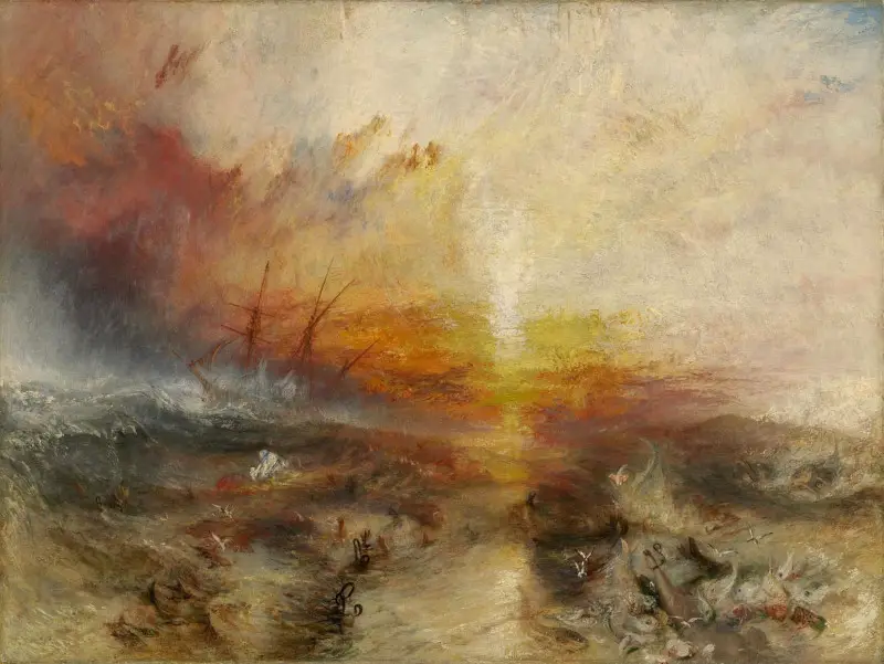 William Turner Sonnenuntergangsgemälde – Das Sklavenschiff